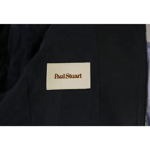 Paul Stuart Navy Blue Goat Leather Motorcycle Bomber Bike Jacket US XS - Picture 8 of 9